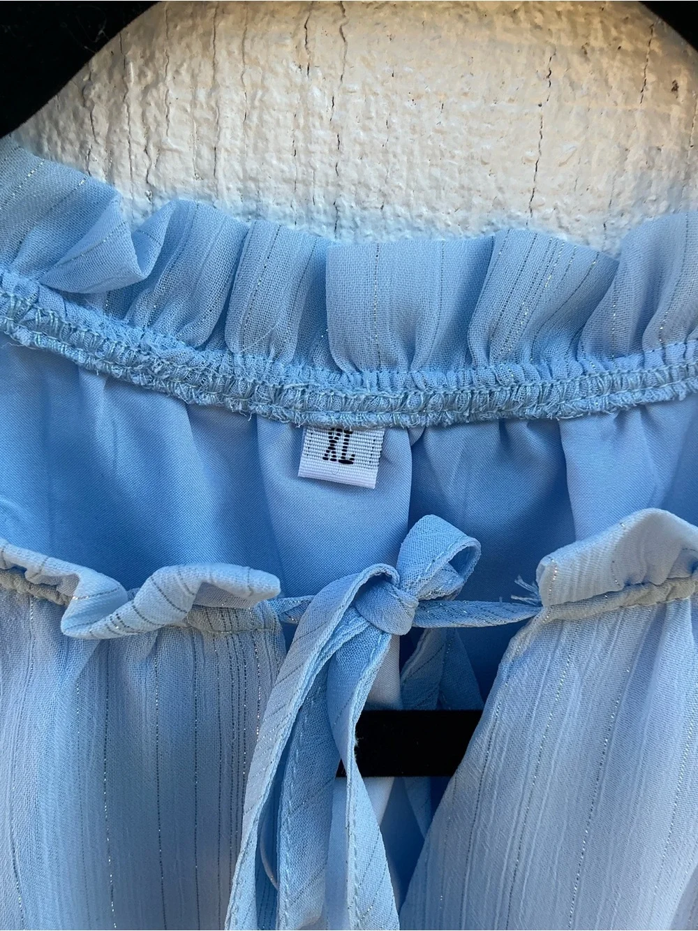 Light Blue Ruffle Flutter Sleeve Mini Dress Size Girls XL Cottagecore Romantic